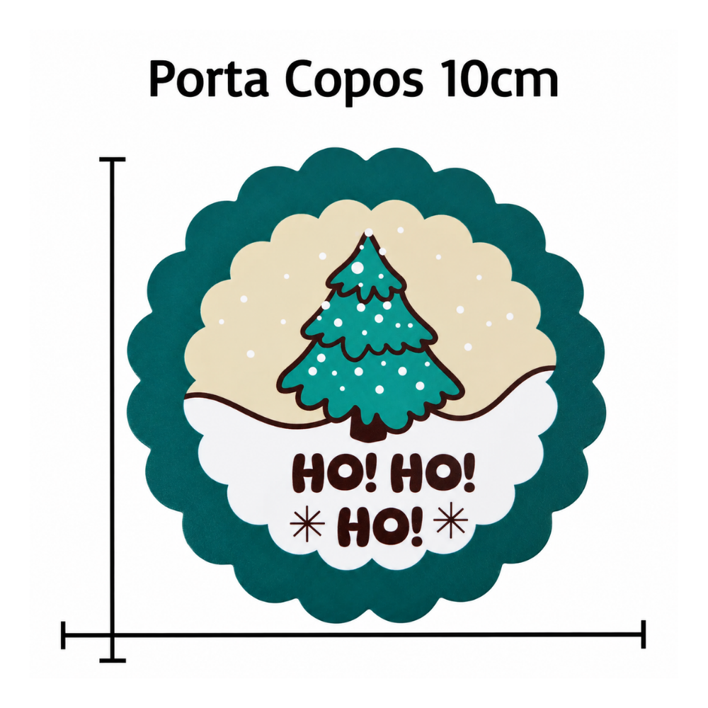 Porta Copo Decorativo de Natal 10x10cm 4 Peças Multiart