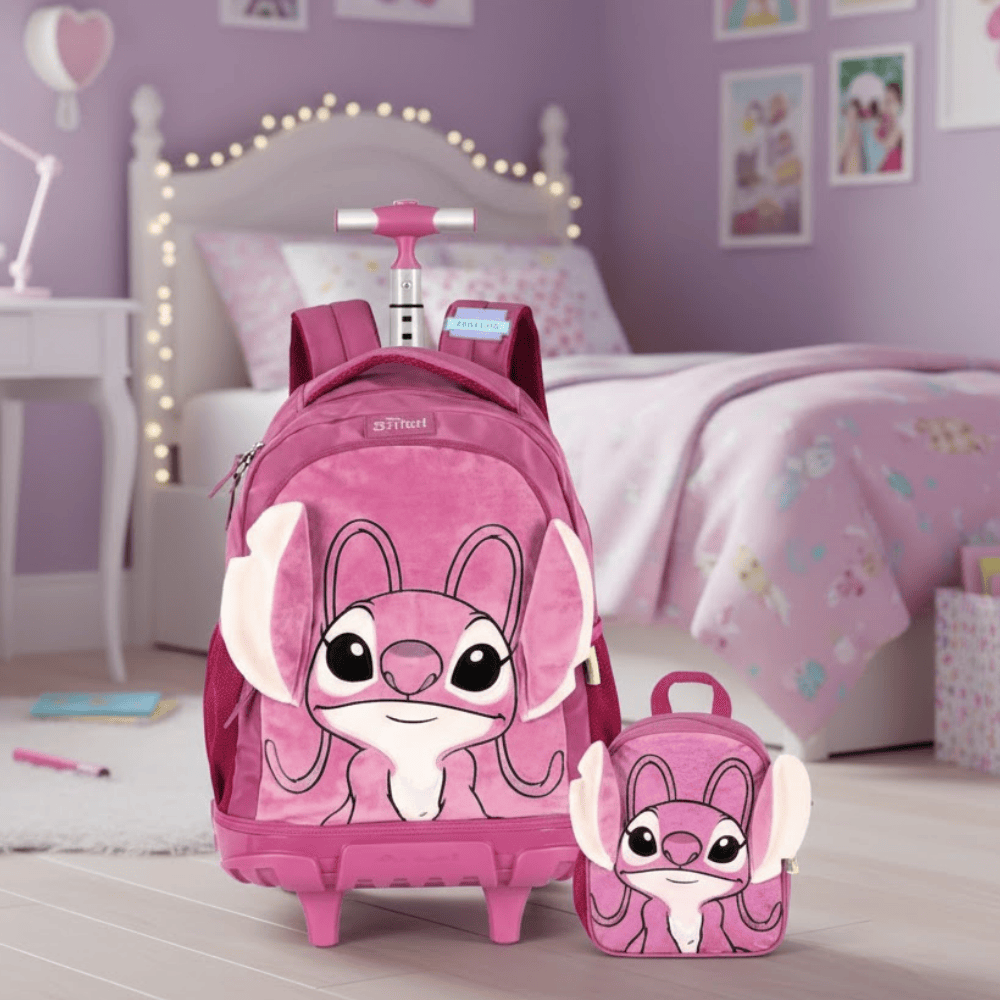 Kit Mochila/Lancheira/Estojo Stitch Roxo