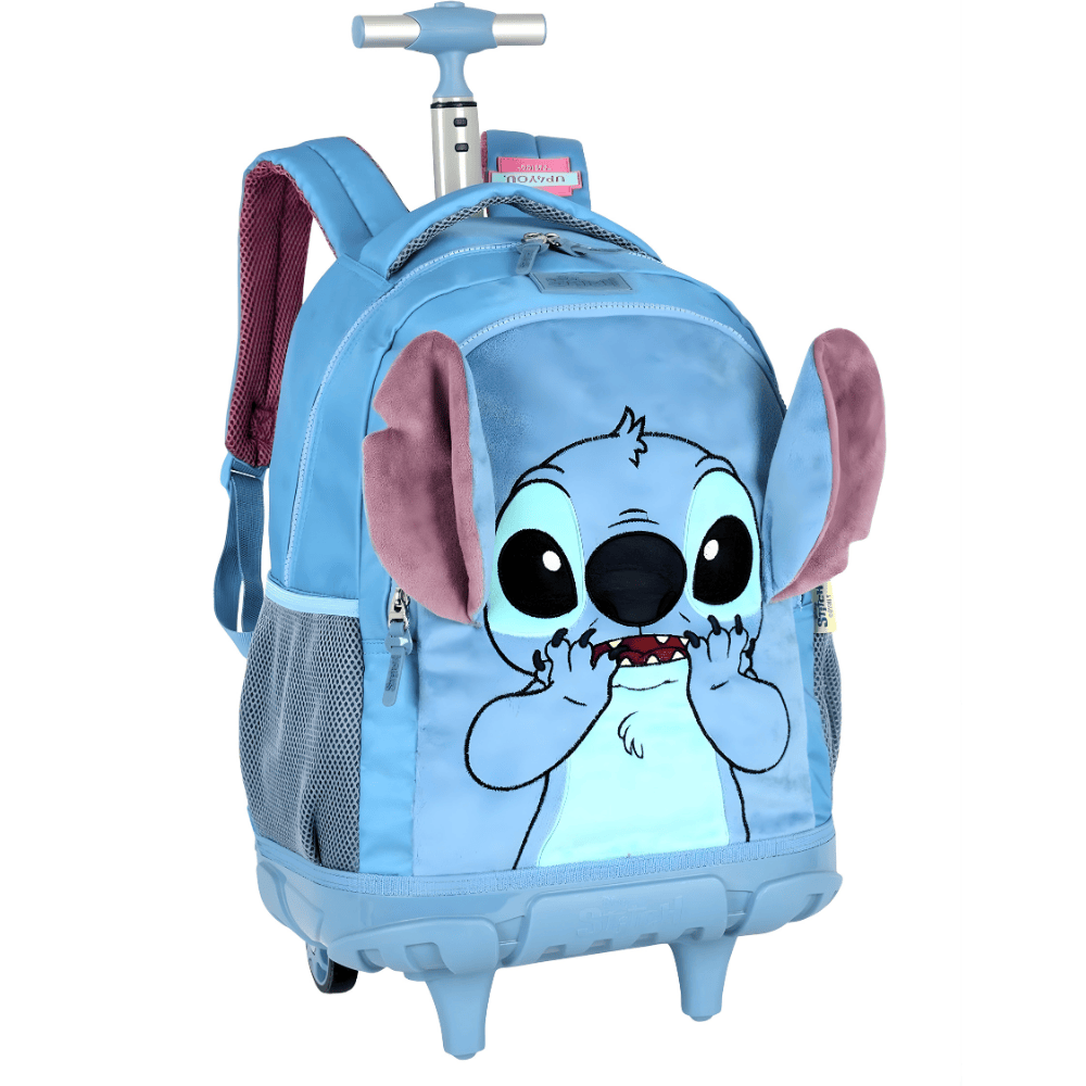 Kit Mochila/Lancheira/Estojo Stitch Azul
