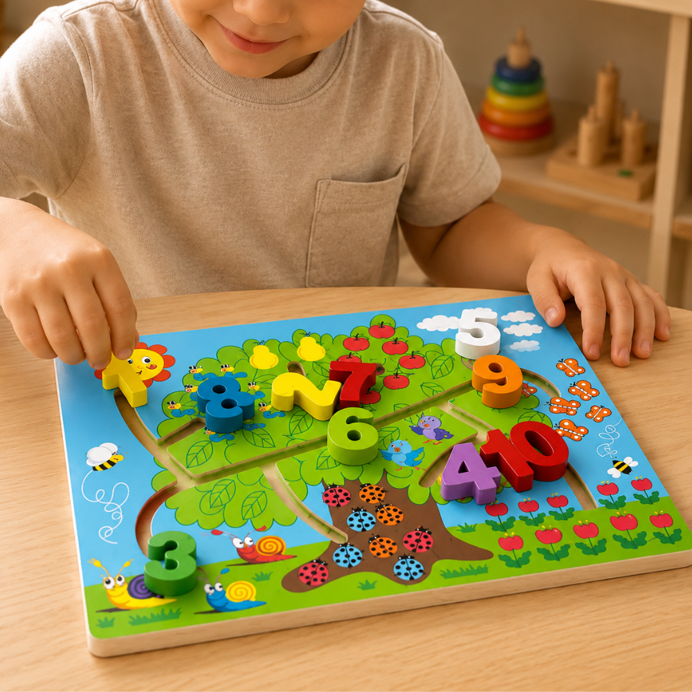 Labirinto de Madeira Relação Numérica Yins Kids
