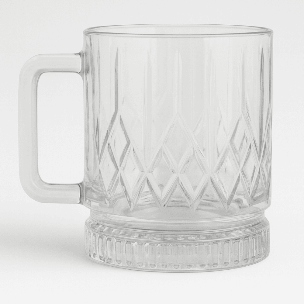 Caneca De Vidro Elusia Pirâmide 250Ml Inga - Cx 6 Unidades