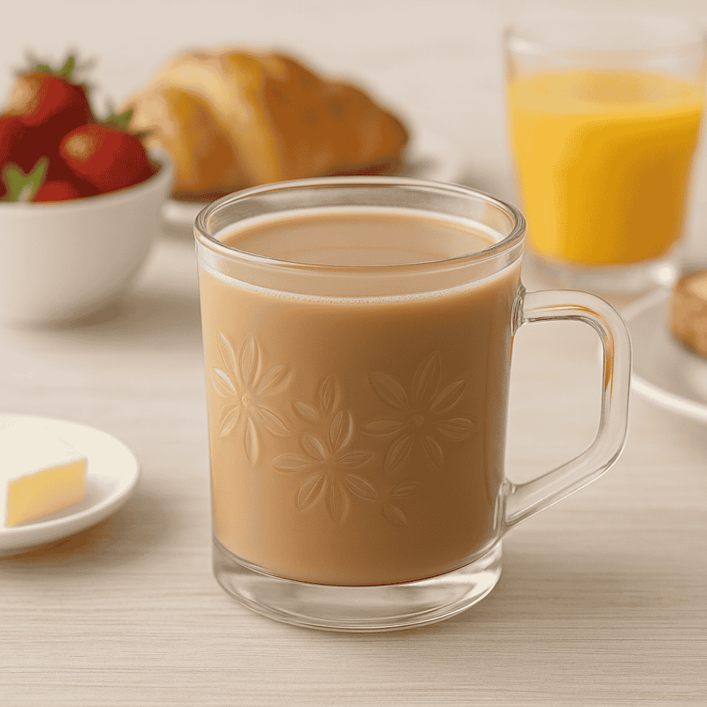 Caneca Transparente 250Ml Com Relevo De Rosas Pirâmides - Cx 6 Unidades