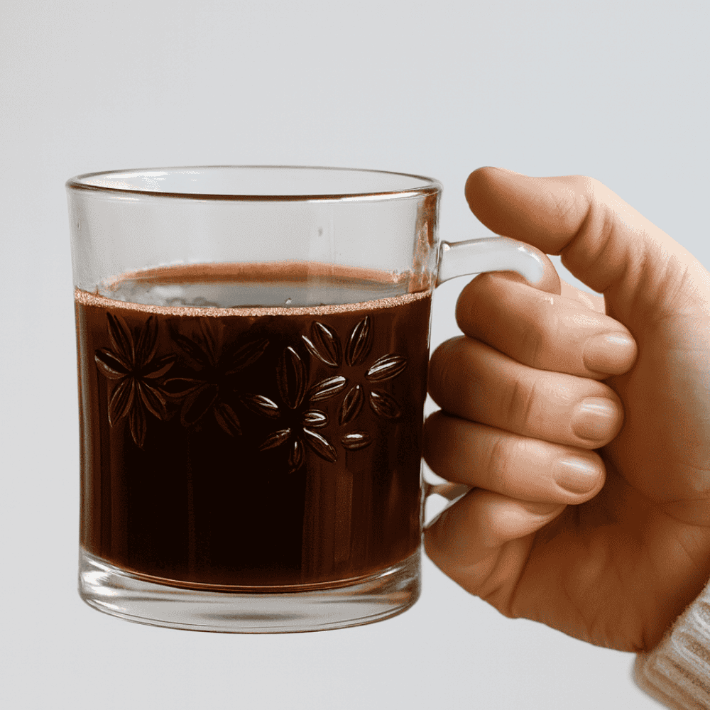 Caneca Transparente 250Ml Com Relevo De Rosas Pirâmides - Cx 6 Unidades