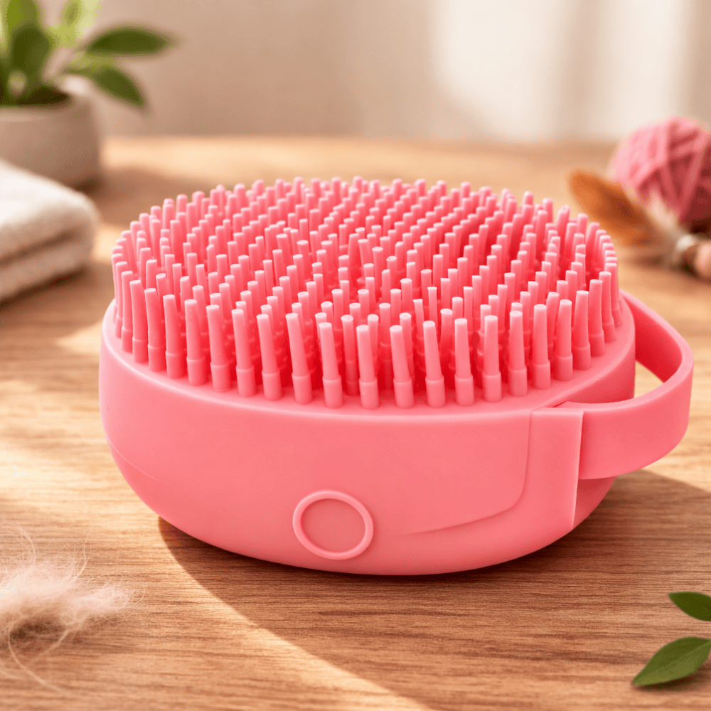 Escova De Banho Pets Com Dispenser Para Sabão Yins