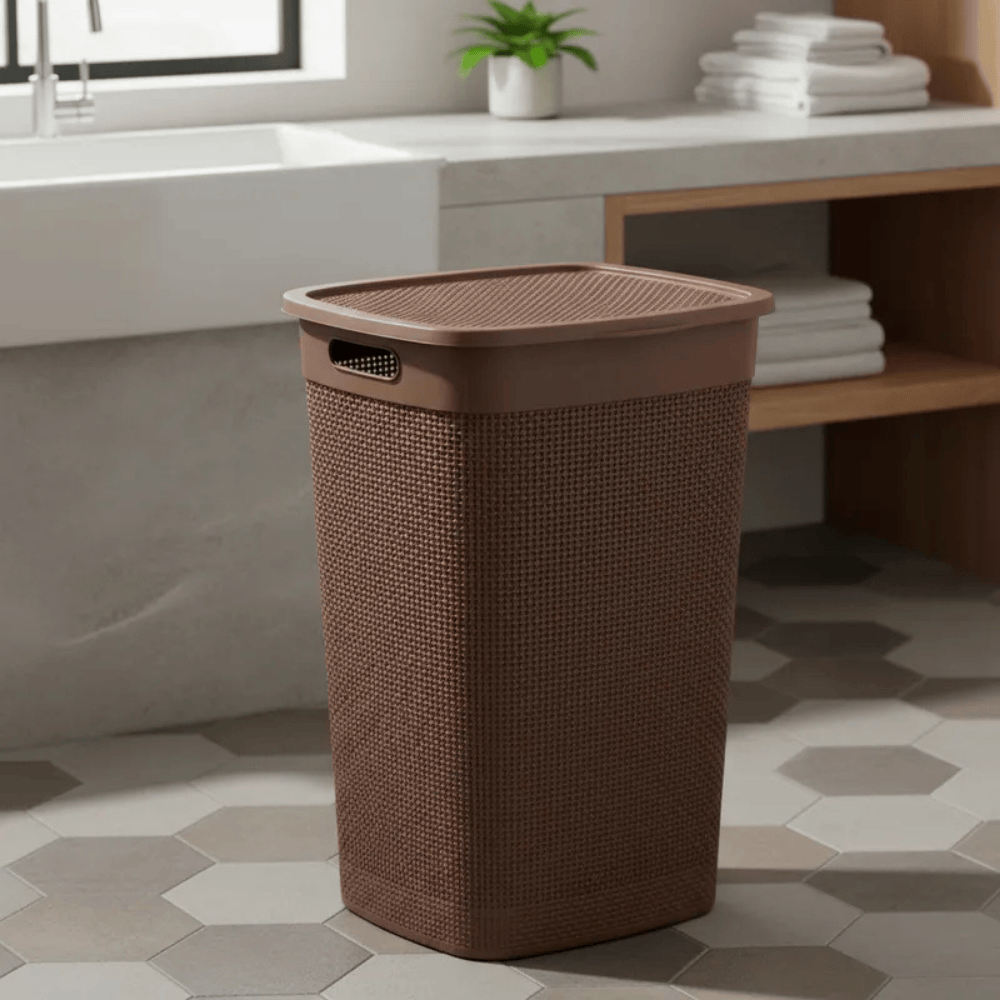 Cesto Naturalle Rattan C/Tampa 40L Tabaco Rischioto