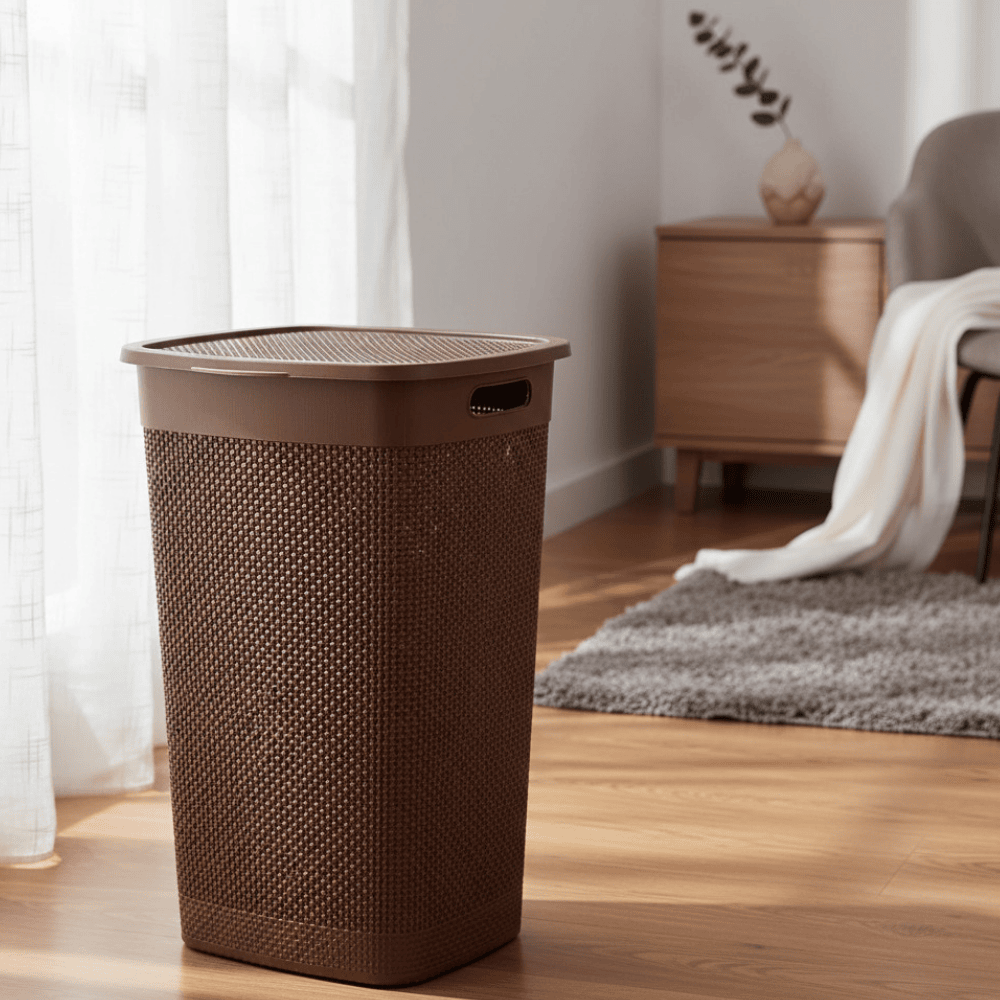 Cesto Naturalle Rattan C/Tampa 40L Tabaco Rischioto