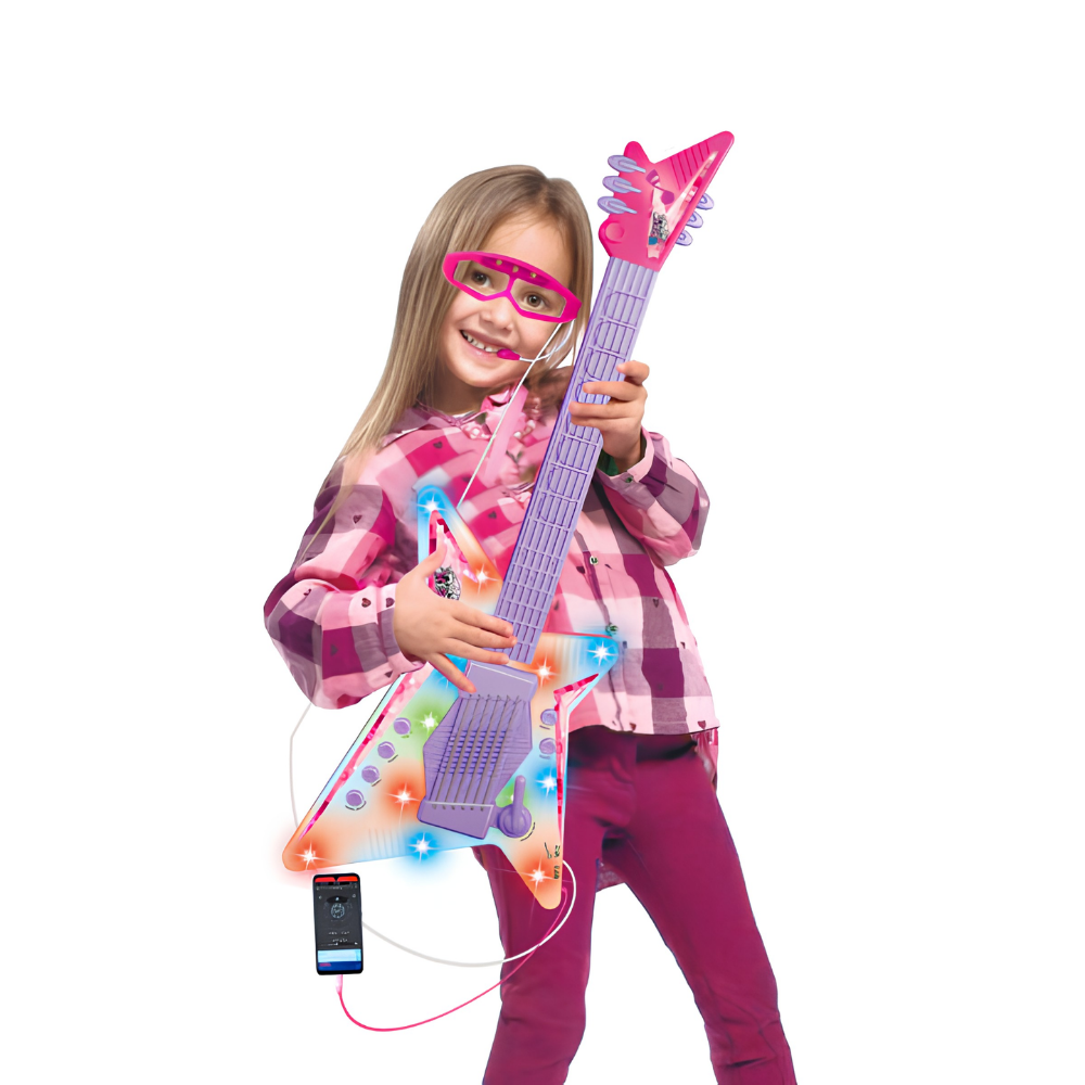 Guitarra com Óculos Rock Show Rosa DMBrasil