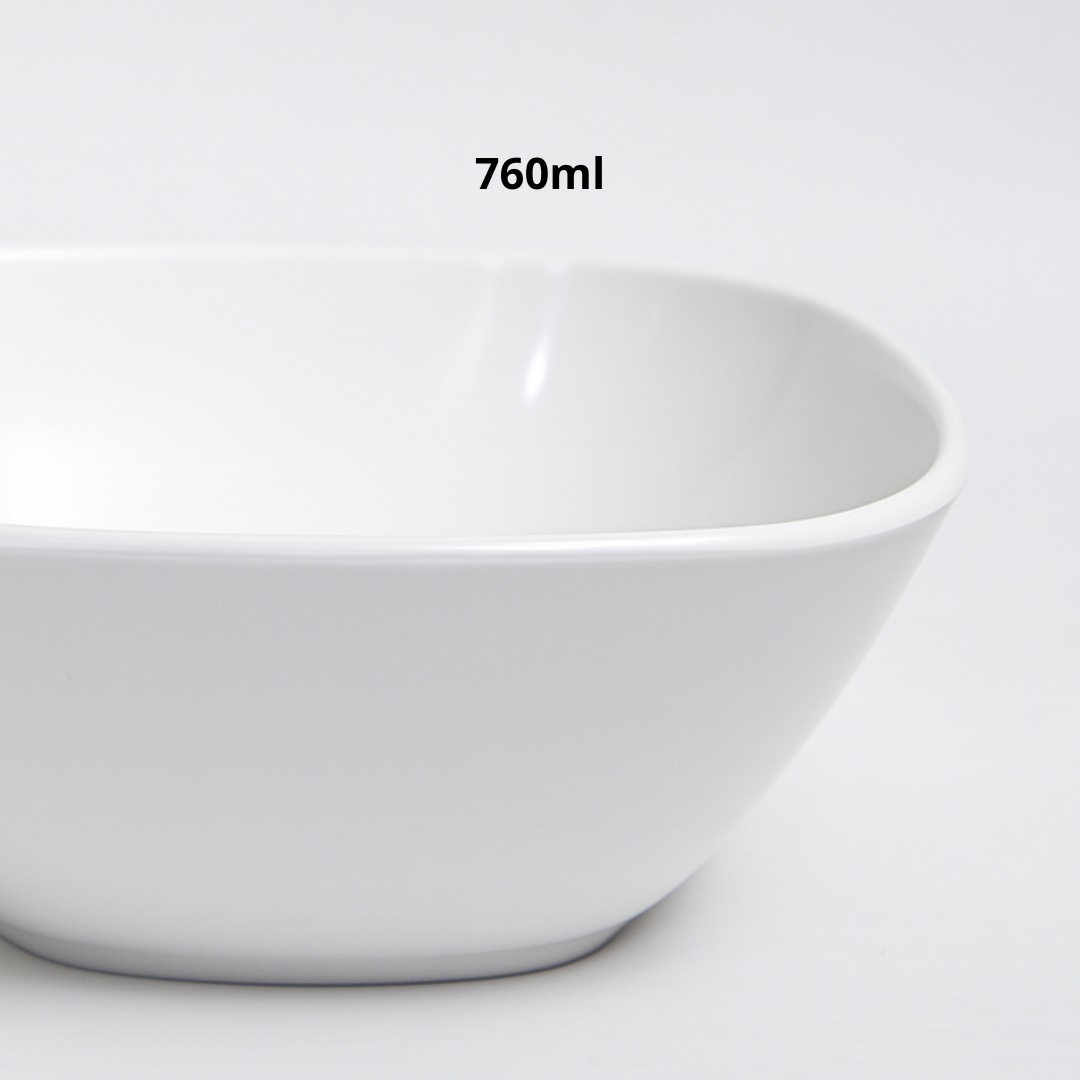 Tigela Quadrada 14cm Branca Melamina Utilgoods