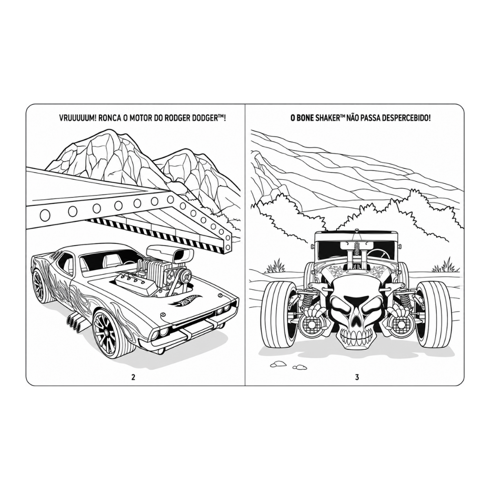 Livro Hot Wheels Colorindo com Arco-Íris Magic Kids