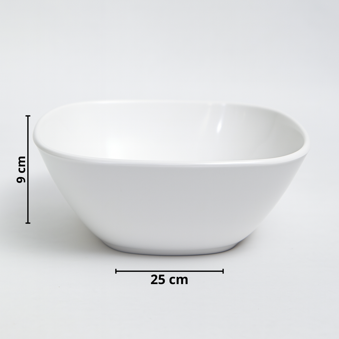 Tigela Quadrada Branca 25cm Melamina Utilgoods
