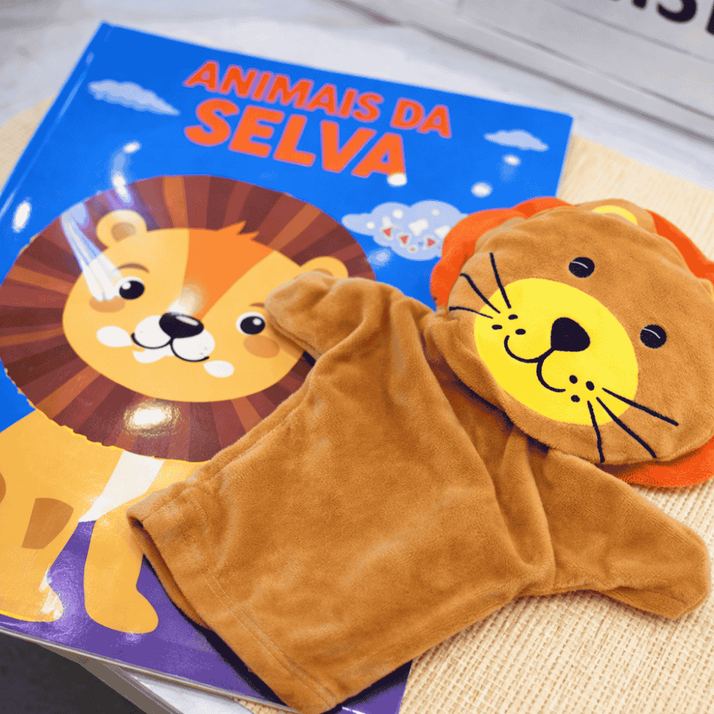 Livro De Colorir + Fantoche Animais Da Selva Ciranda