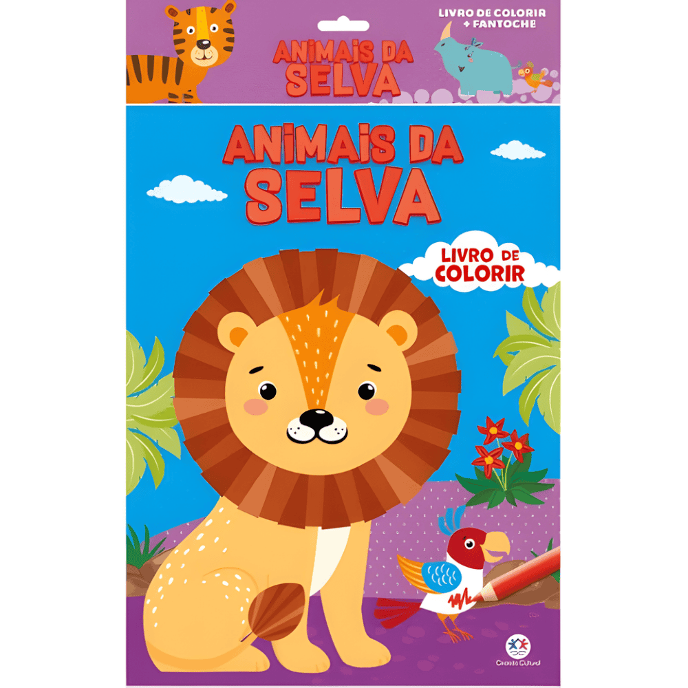 Livro De Colorir + Fantoche Animais Da Selva Ciranda