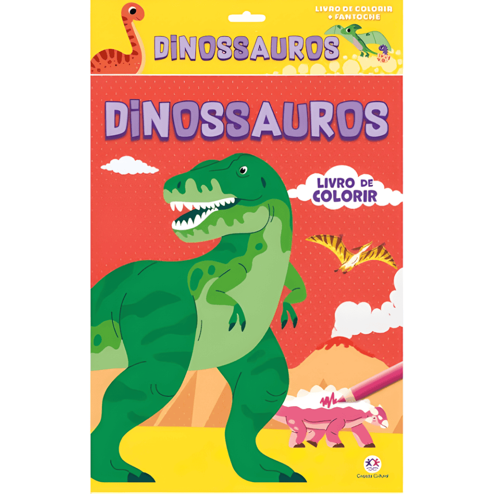 Livro de Colorir + Fantoche Dinossauros Ciranda