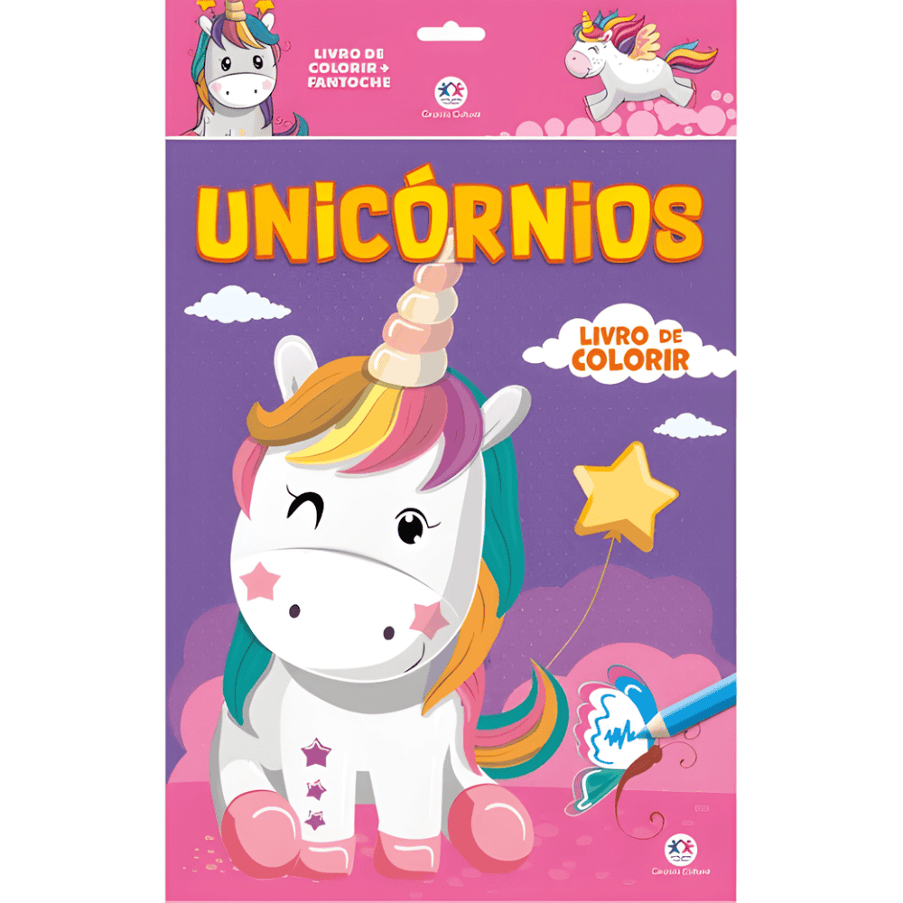 Livro De Colorir + Fantoche Unicórnios Ciranda