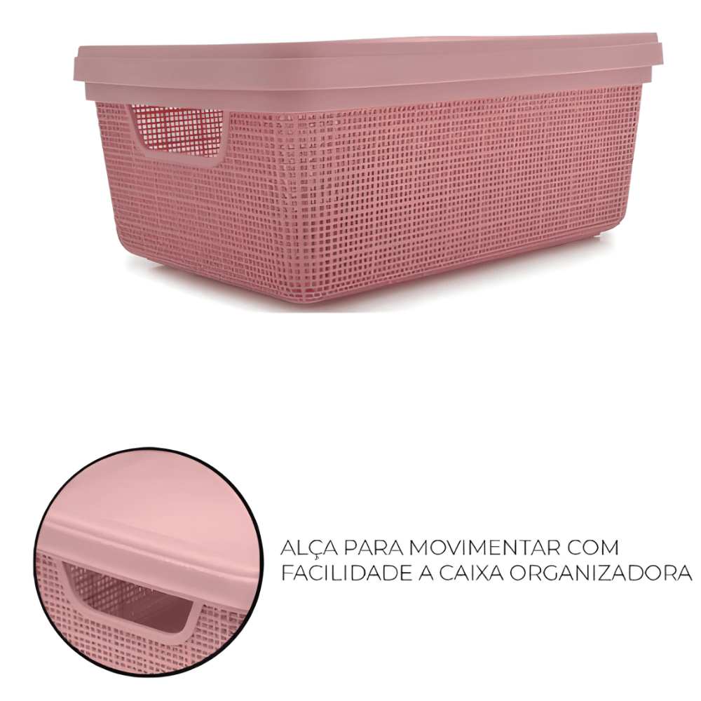 Caixa Organizadora Juta 5L Rose Jaguar