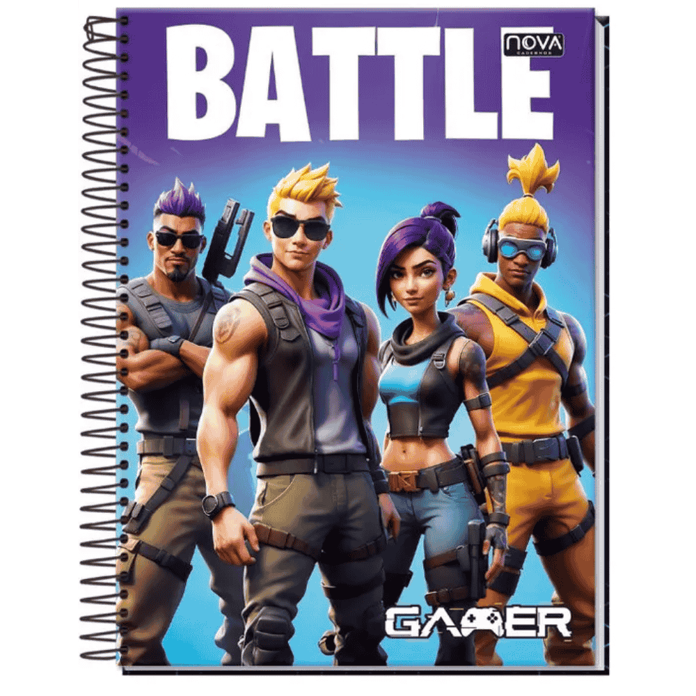 Caderno Universitário Espiral Capa Dura Gamer