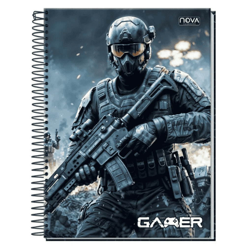 Caderno Univ Espiral C/D 20M 320Fls Gamer Multi