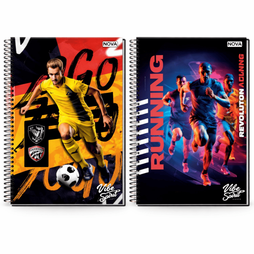Caderno Univ Espiral C/D 1M 80Fls Vibes Sports Multi