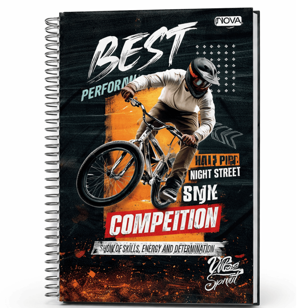 Caderno Univ Espiral C/D 1M 80Fls Vibes Sports Multi