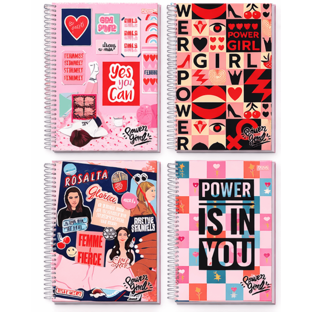 Caderno Univ Espiral Capa Dura 10M 160Fls Power Girls