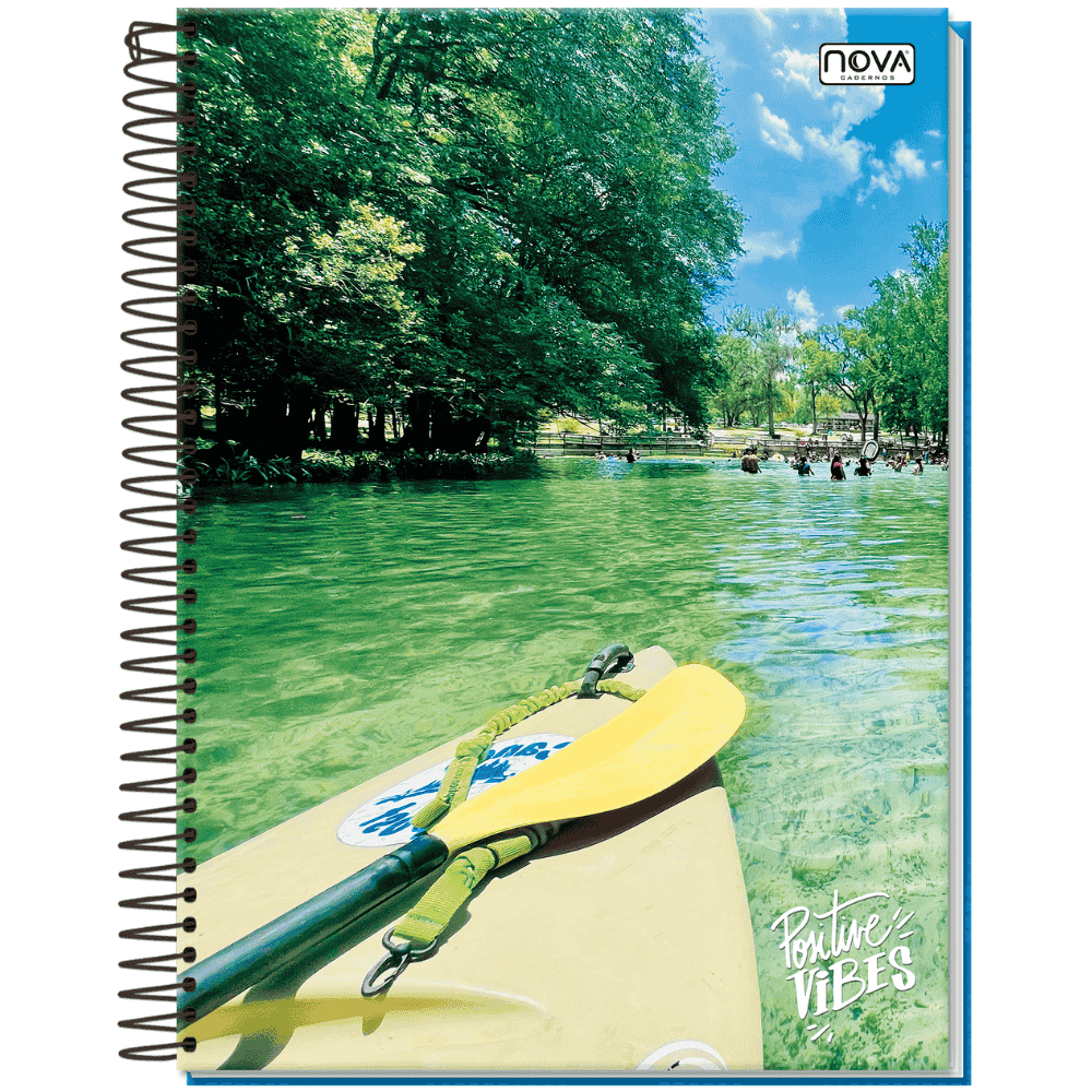 Caderno Espiral Capa Dura 1M 80 Folhas Positive Vibes Multi