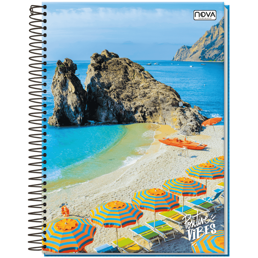 Caderno Univ Espiral Cd 20M 320Fls Positive Vibes