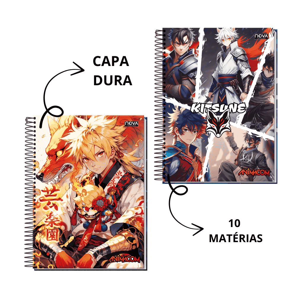 Caderno Espiral Capa Dura 10M Animacom Multi