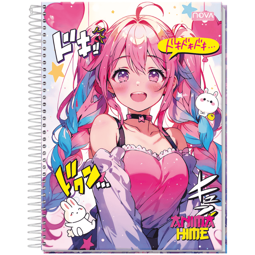 Caderno Espiral Capa Dura 1M Animahime Multi