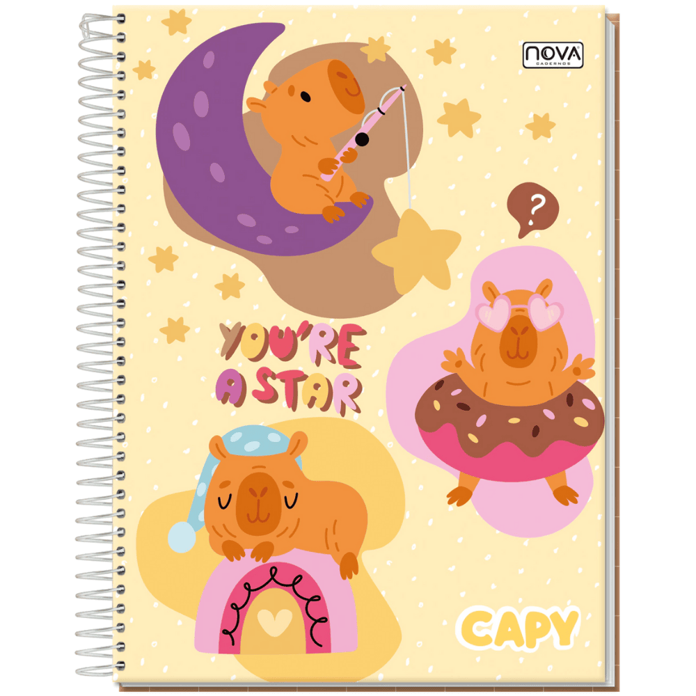 Caderno Universitário Espiral Capa Dura Capy Multi