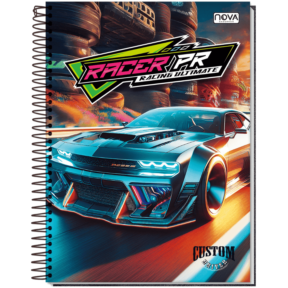 Caderno Espiral Capa Dura 1M 80 Folhas Custom Drive Multi