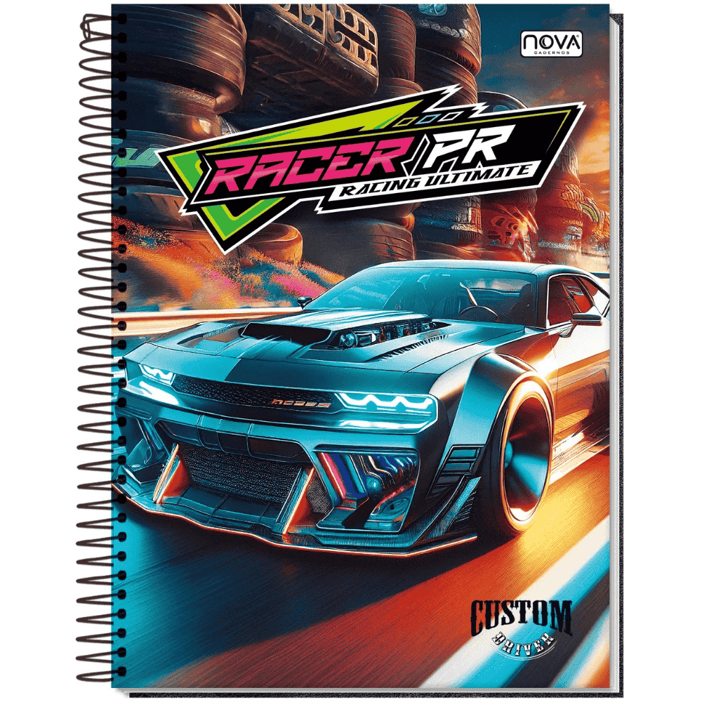 Caderno Univ Espiral C/D 15 Matérias 240 Folhas Custom Drive Nova