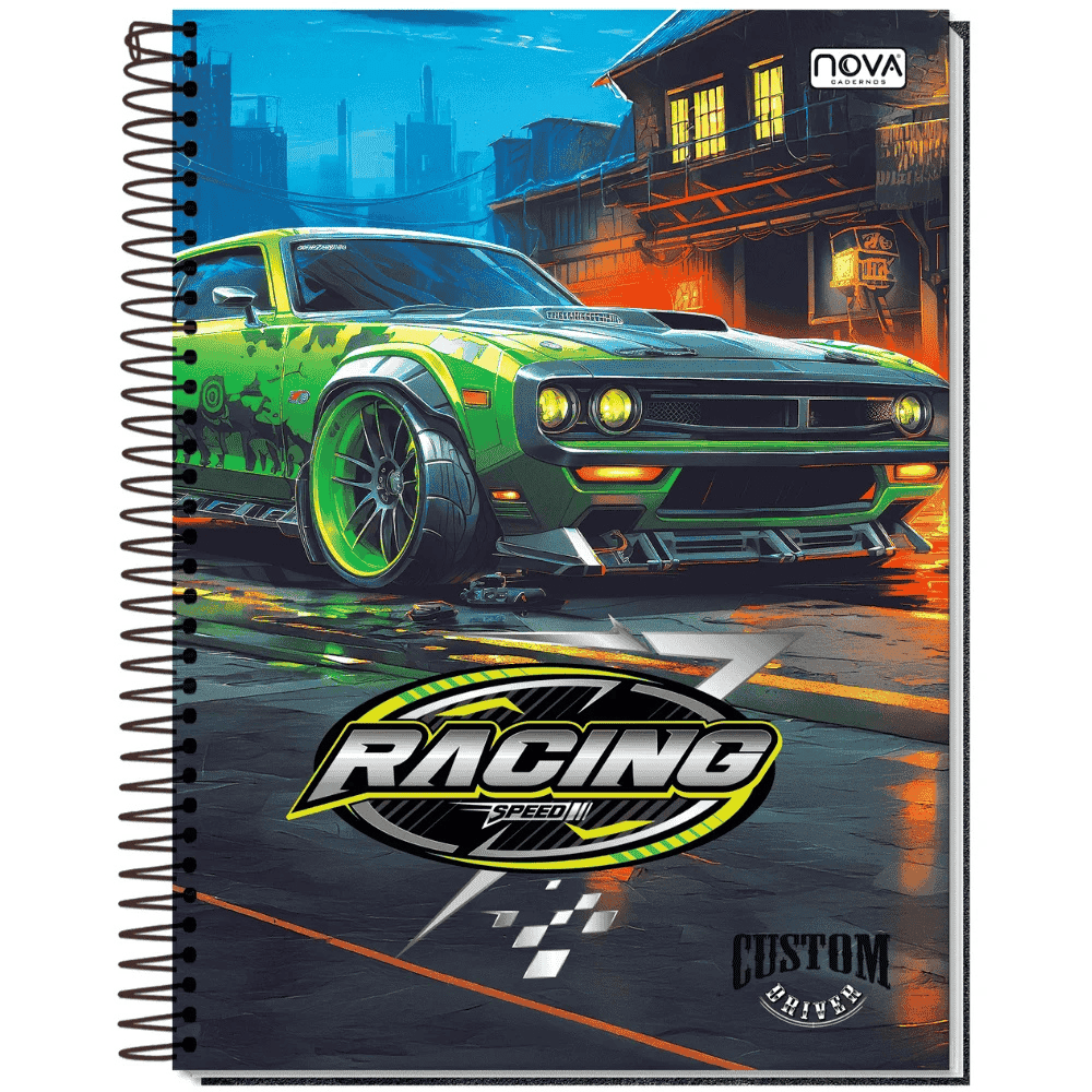Caderno Univ Espiral C/D 15 Matérias 240 Folhas Custom Drive Nova