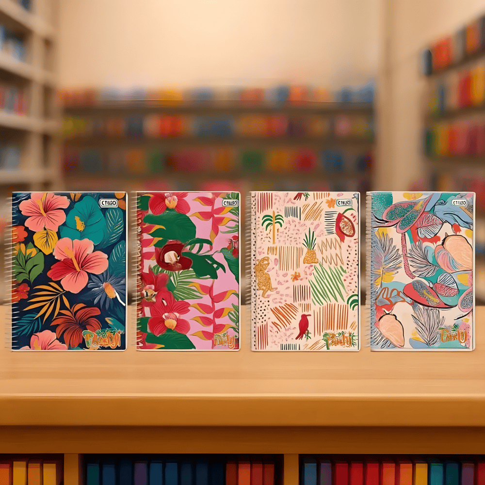 Caderno Universitário Espiral Capa Dura 10M 160Fls Paradise