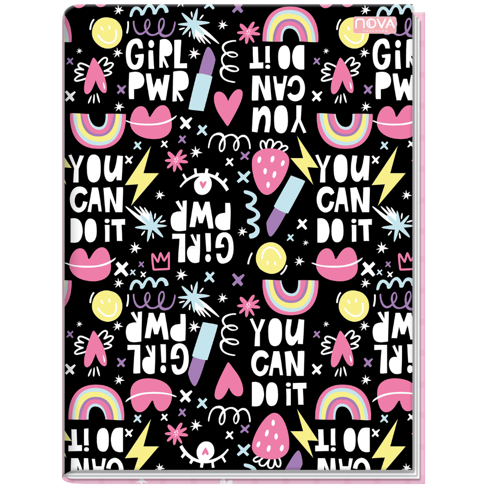 Caderno Universitário Costurado Capa Dura 96 Folhas 1M Power Girls Multi