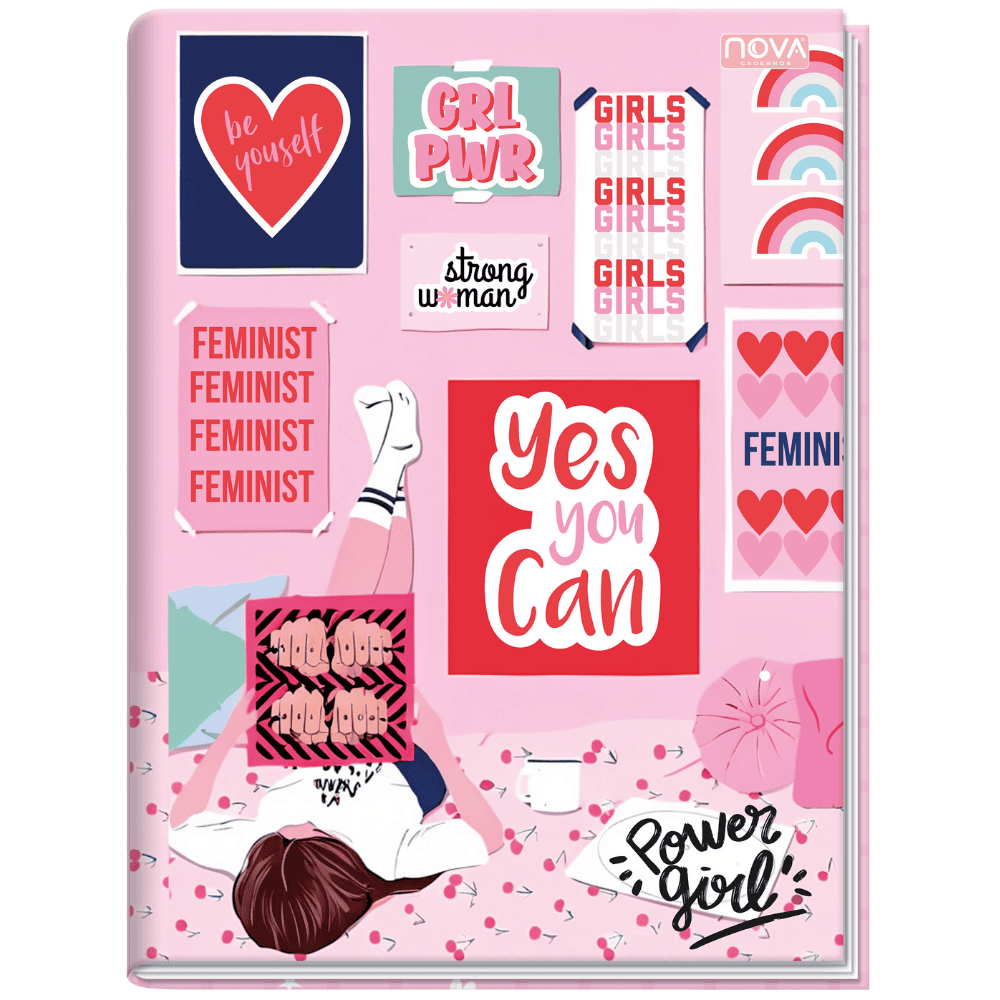 Caderno Universitário Costurado Capa Dura 96 Folhas 1M Power Girls Multi
