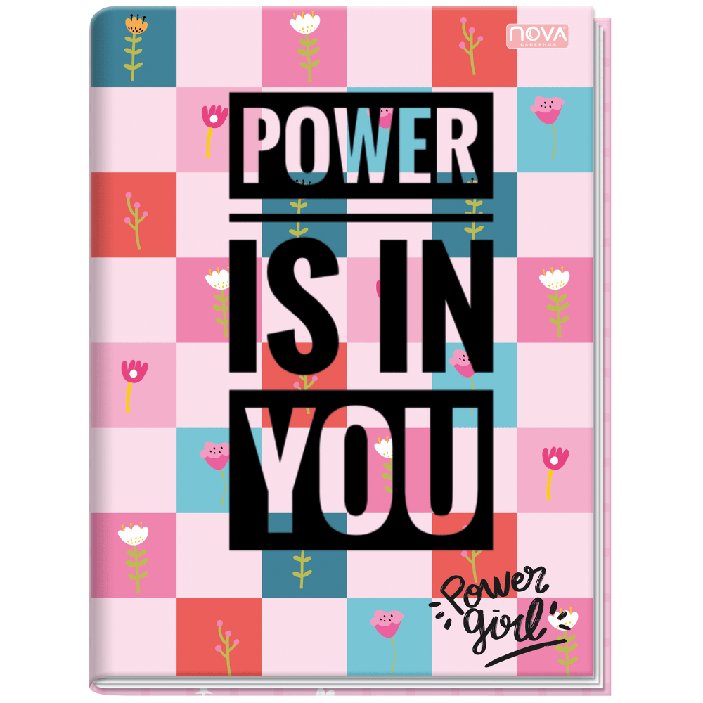 Caderno Universitário Costurado Capa Dura 96 Folhas 1M Power Girls Multi