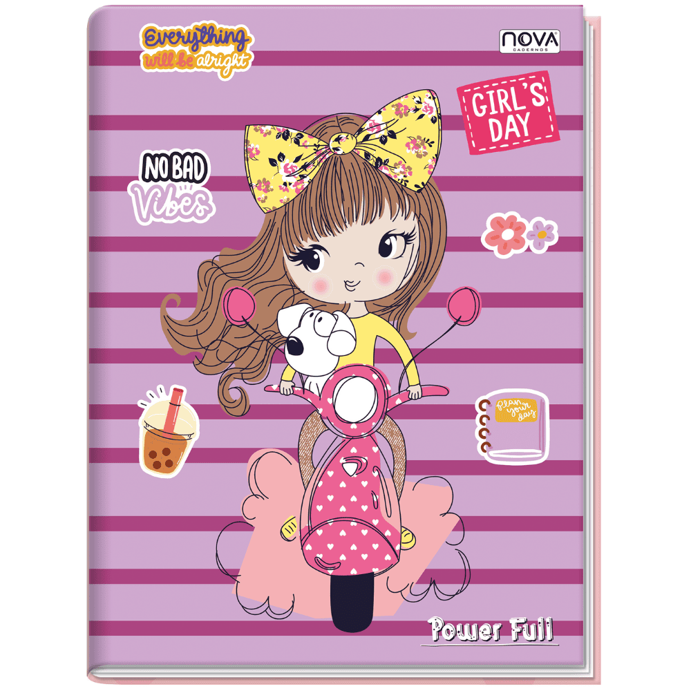 Caderno Universitário Costurado Capa Dura 96 Folhas 1M Power Full Multi