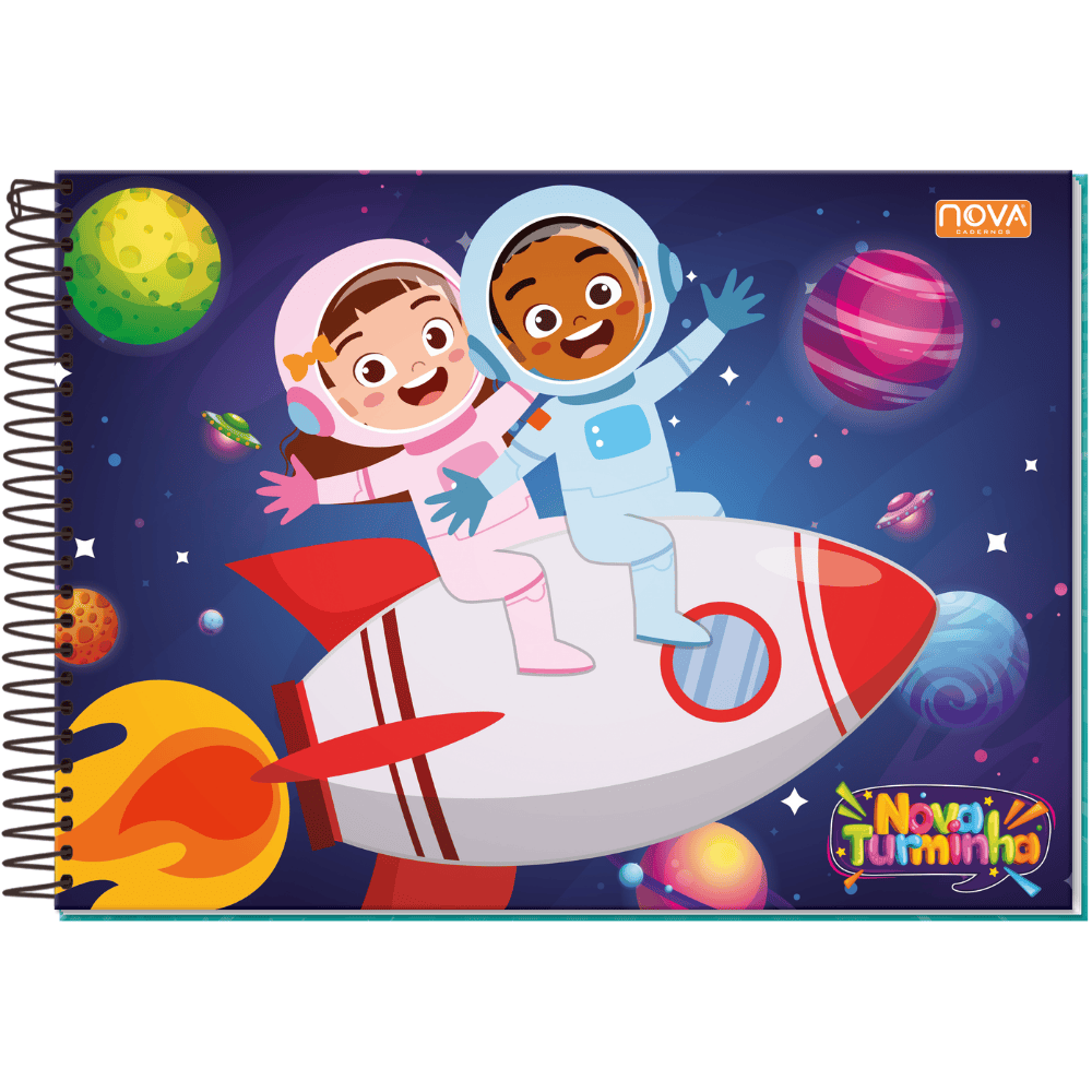 Caderno De Desenho Espiral 60 Folhas Nova Turminha Multi