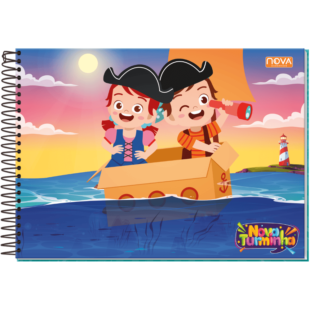 Caderno De Desenho Espiral 60 Folhas Nova Turminha Multi