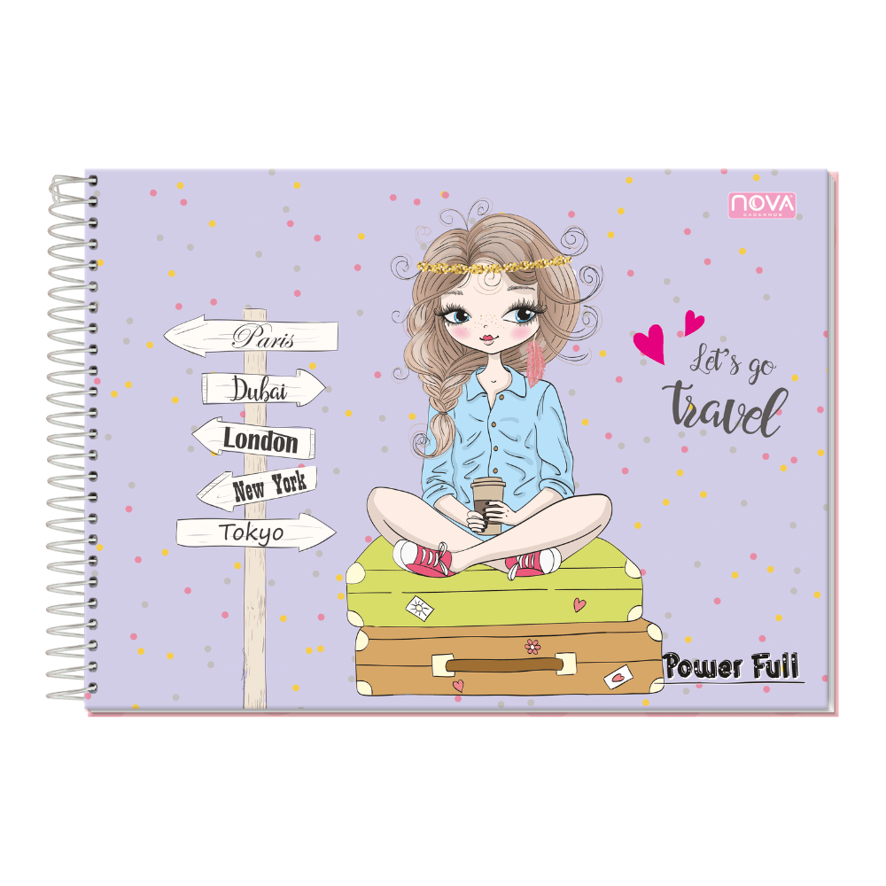 Caderno Universitário De Desenho Espiral 96 Folhas Power Full Multi