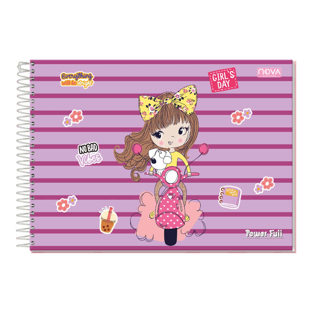 Caderno Universitário De Desenho Espiral 96 Folhas Power Full Multi