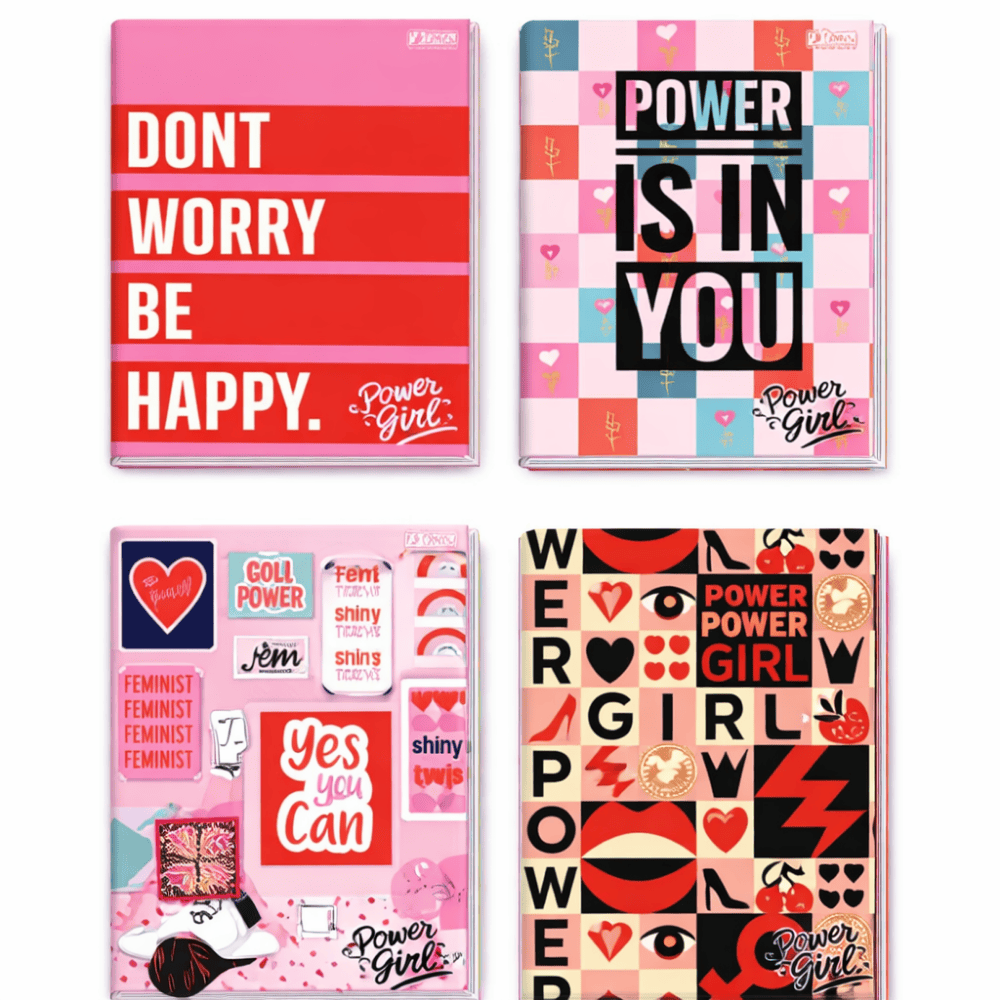 Caderno 1/4 Costurado Capa Dura 96Fls Power Girls