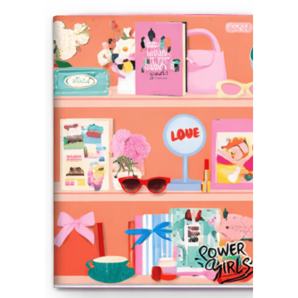 Caderno 1/4 Costurado Capa Dura 96Fls Power Girls