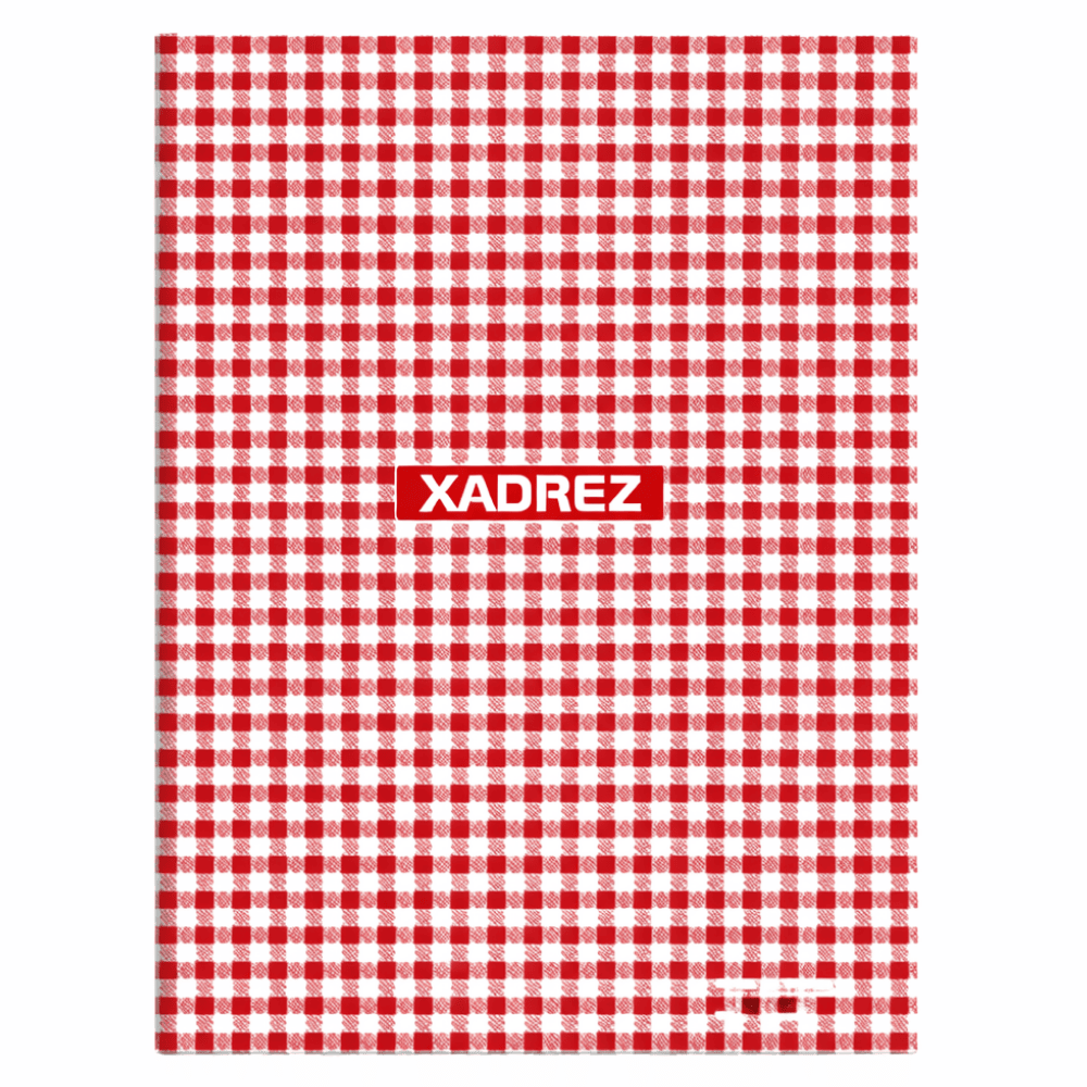 Caderno Universitário Costurado Xadrez Vermelho 96 Fls