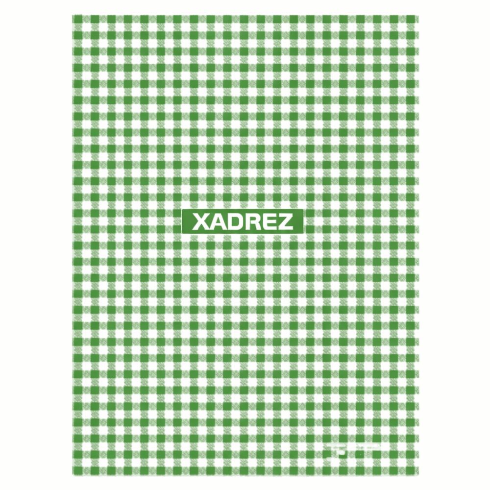 Caderno Universitário Costurado Xadrez Verde 96 Folhas