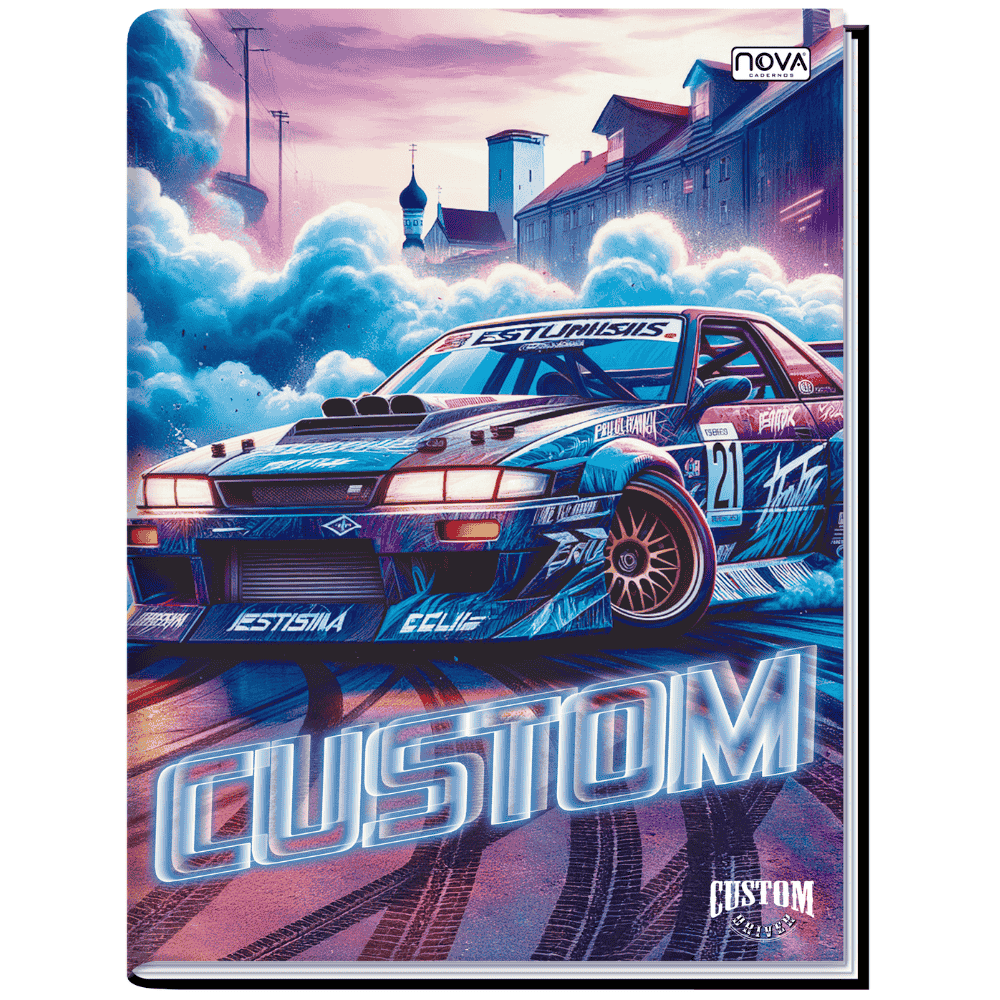 Caderno 1/4 Costurado Capa Dura 96 Folhas Custom Drive Multi