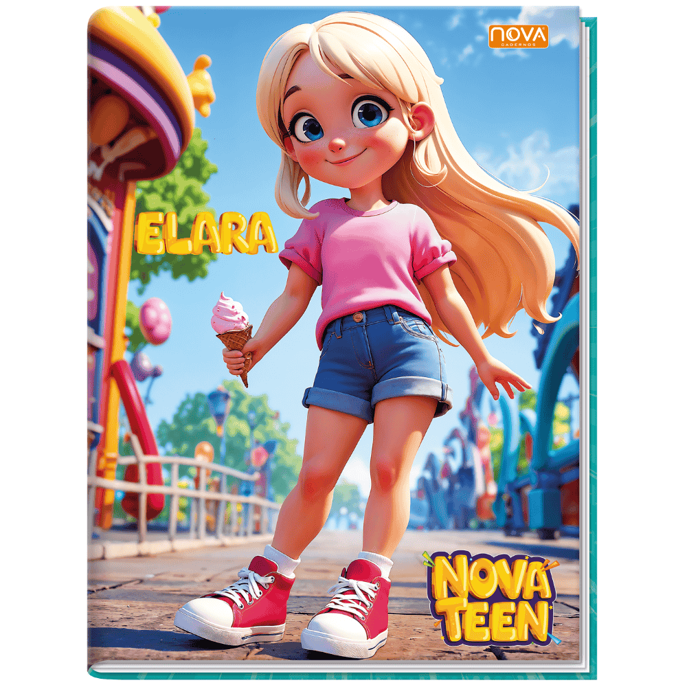 Caderno 1/4 Costurado Capa Dura 96 Folhas Nova Teen Multi