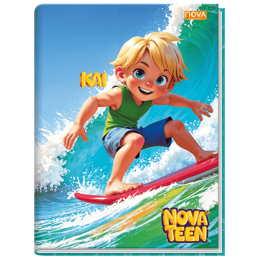Caderno 1/4 Costurado De Caligrafia Capa Dura Nova Teen Multi