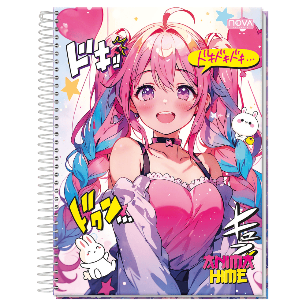 Caderno Universitário Espiral Capa Dura Animahime