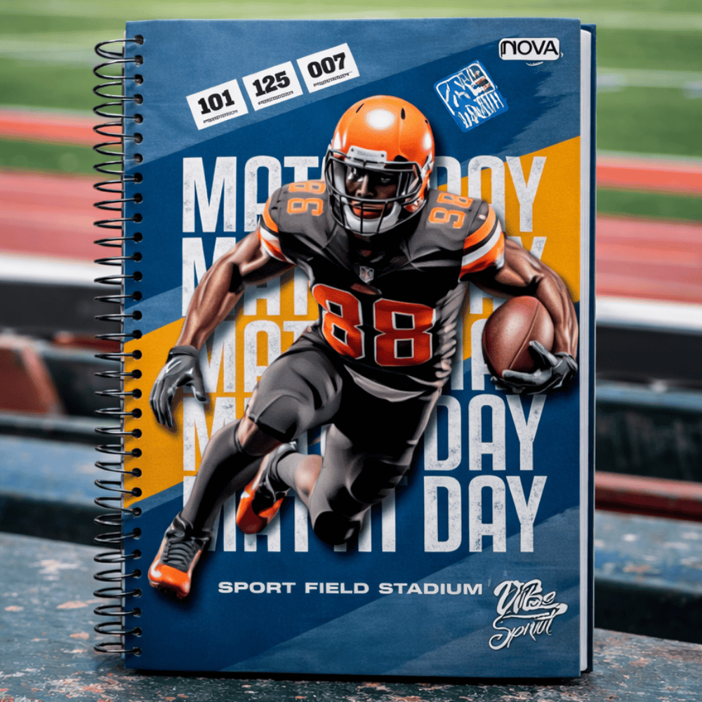 Caderno Universitário Espiral 20 Matérias 320 Folhas Vibes Sports Multi